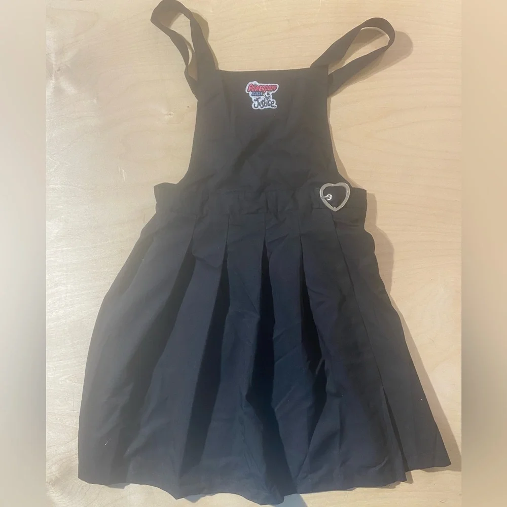 Justice PowerPuff Girls Black Pleated Pinafore Dress Large (12/14) (FS)